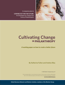 Cultivating Change in Philanthropy