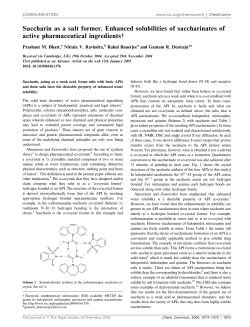 Saccharin as a salt former. Enhanced solubilities of saccharinates of
