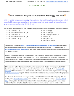 ELD Coach`s Corner ​Bom Ano Novo! Pr&oacute;spero a&ntilde;o nuevo! B&ograve;nn