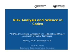 Risk Analysis and Science in Codex