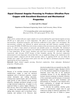 Equal Channel Angular Pressing to Produce Ultrafine Pure Copper