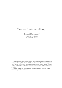 Taxes and Female Labor Supply