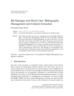 Bib Manager and Word Citer: Bibliography