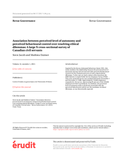 Association between perceived level of autonomy and