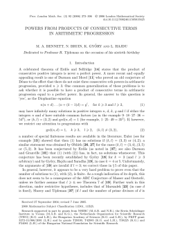 powers from products of consecutive terms in arithmetic