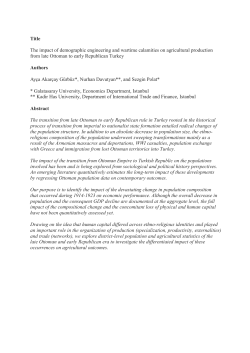 Title The impact of demographic engineering and wartime calamities