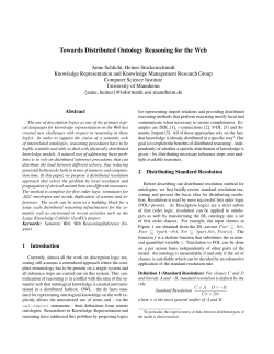 Towards Distributed Ontology Reasoning for the Web