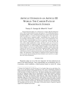 article i judges in an article iii world: the career path of magistrate