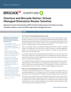 Overture and Brocade Deliver Virtual Managed Enterprise Router