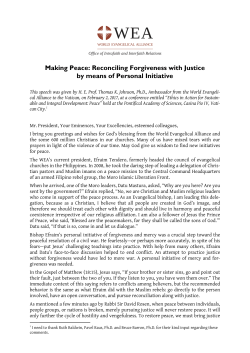 Making Peace: Reconciling Forgiveness with Justice by means of