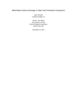 Metal-Base Cation Exchange in Cape Cod Freshwater Ecosystems