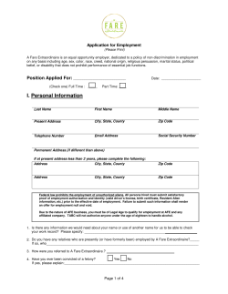 I. Personal Information