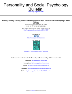 Bulletin Personality and Social Psychology