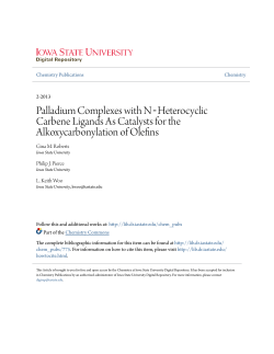 Palladium Complexes with N&acirc;&bull;&sbquo;Heterocyclic Carbene Ligands As