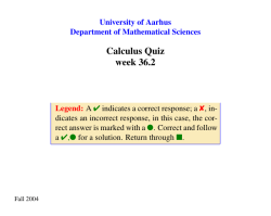 Calculus Quiz week 36.2 - Personal Web pages at the Department