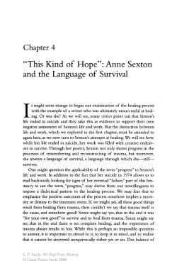 "This Kind of Hope": Anne Sexton and the Language of