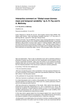 Interactive comment on &ldquo;Global ocean biomes: mean and temporal