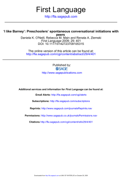 "I like Barney." Preschoolers` spontaneous