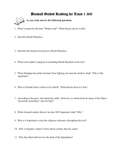 Beowulf Guided Reading for Lines 1-300