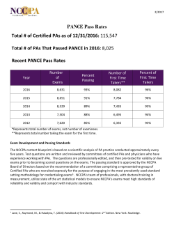 PANCE pass rates