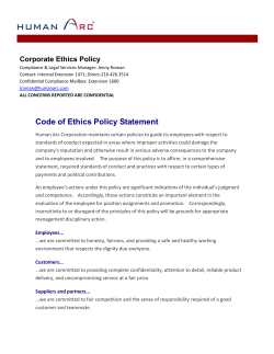 Code of Ethics Policy Statement