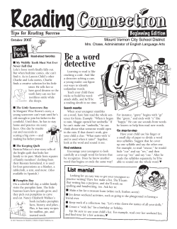 Be a word detective - Mount Vernon City School District