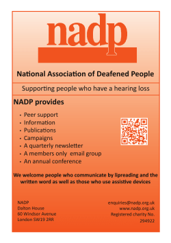 nadp leaflet B 2013 edn v1 - National Association of Deafened