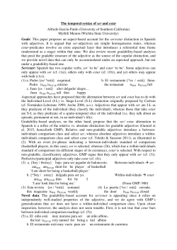 The temporal syntax of ser and estar