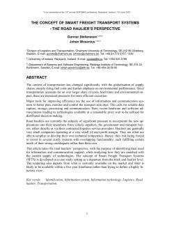 the concept of smart freight transport systems