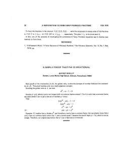 A SIMPLE PROOF THAT PHI IS IRRATIONAL 02 _0