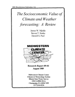 The socioeconomic value of climate and weather forecasting : a