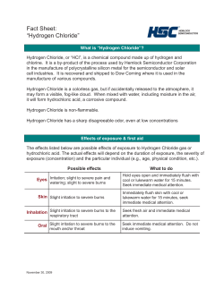 "Hydrogen Chloride"? - Hemlock Semiconductor