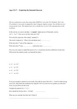 Ages 15-17 &ndash; Exploring the binomial theorem