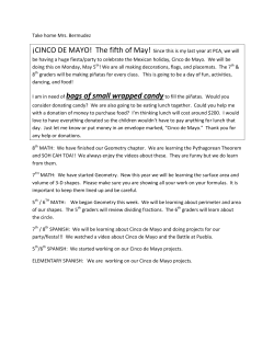 Take home Mrs. Bermudez ¡CINCO DE MAYO! The fifth of May