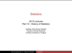 Statistics - IES FSV UK
