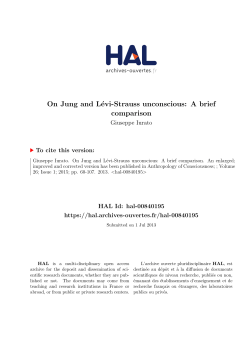 On Jung and L&eacute;vi-Strauss unconscious: A brief comparison - Hal-SHS
