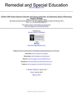 Children With Autism Spectrum Disorder and Literacy