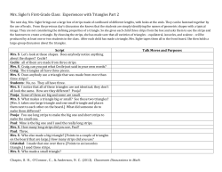 Mrs. Sigler`s First-Grade Class: Experiences with Triangles Part 2