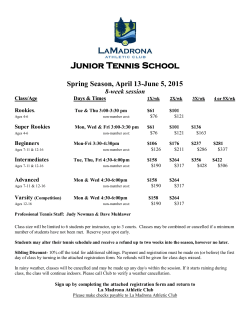 Fall Junior Tennis Program at Meadow