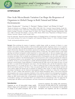 Fine-Scale Microclimatic Variation Can Shape
