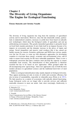 The Diversity of Living Organisms: The Engine for Ecological