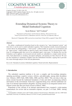Extending Dynamical Systems Theory to Model Embodied Cognition