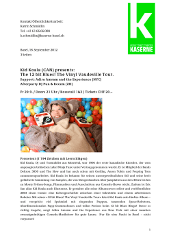 Kid Koala (CAN) presents: The 12 bit Blues! The Vinyl Vaudeville Tour.