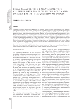 Final PalaEOliThiC-Early MEsOliThiC CulTurEs wiTh TraPEzia in