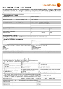 legal person`s declaration