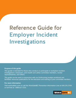 Employer Incident Investigations