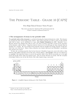 The Periodic Table - Grade 10 [CAPS]