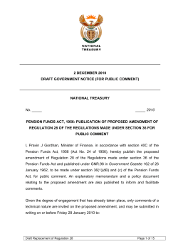 2. Second Draft of Regulation 28 made under