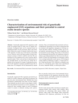 Characterization of environmental risk of genetically engineered (GE