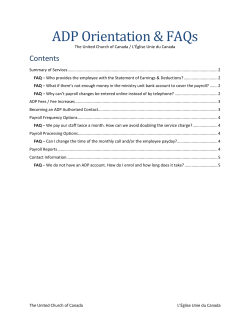 ADP Orientation and FAQs - The United Church of Canada